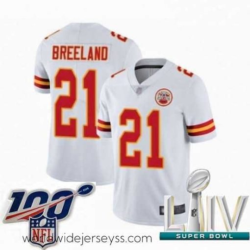 Superbly made 2020 Super Bowl LIV Kansas City Chiefs #21 Bashaud Breeland White Vapor Untouchable Limited Player Football Jersey