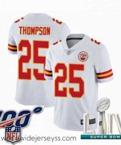 Marvelously styled 2020 Super Bowl LIV Kansas City Chiefs #25 Darwin Thompson White Vapor Untouchable Limited Player Football Jersey