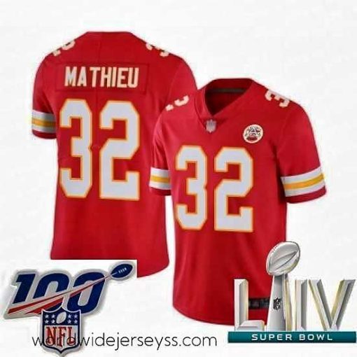 Exquisitely designed 2020 Super Bowl LIV Kansas City Chiefs #32 Tyrann Mathieu Red Team Color Vapor Untouchable Limited Player Football Jersey