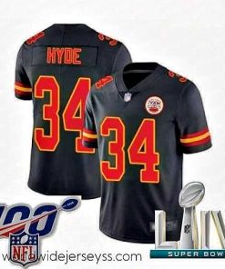 Exceptionally fashioned 2020 Super Bowl LIV Kansas City Chiefs #34 Carlos Hyde Limited Black Rush Vapor Untouchable Football Jersey