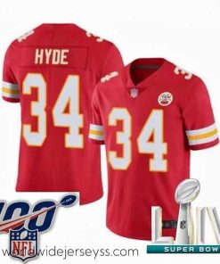 Finely crafted 2020 Super Bowl LIV Kansas City Chiefs #34 Carlos Hyde Red Team Color Vapor Untouchable Limited Player Football Jersey