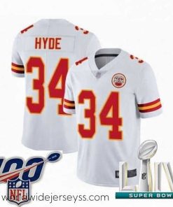 Superbly made 2020 Super Bowl LIV Kansas City Chiefs #34 Carlos Hyde White Vapor Untouchable Limited Player Football Jersey