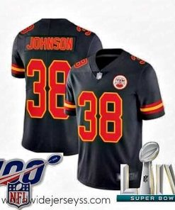 Exceptionally fashioned 2020 Super Bowl LIV Kansas City Chiefs #38 Dontae Johnson Limited Black Rush Vapor Untouchable Football Jersey