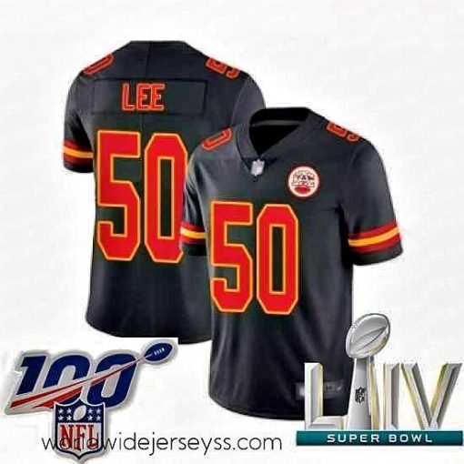 Exquisitely designed 2020 Super Bowl LIV Kansas City Chiefs #50 Darron Lee Limited Black Rush Vapor Untouchable Football Jersey