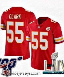 Exceptionally fashioned 2020 Super Bowl LIV Kansas City Chiefs #55 Frank Clark Red Team Color Vapor Untouchable Limited Player Football Jersey