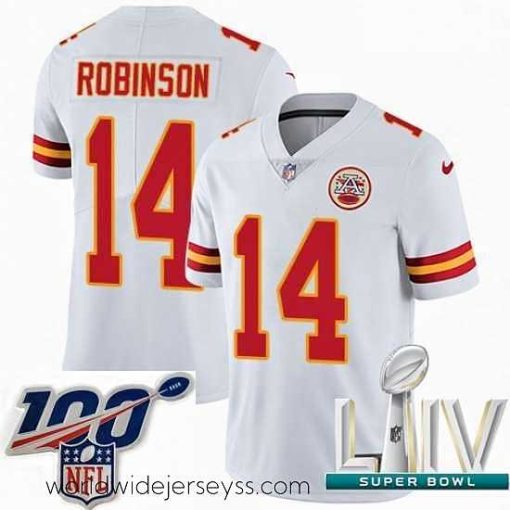 Exceptionally fashioned 2020 Super Bowl LIV Nike Kansas City Chiefs #14 Demarcus Robinson White Vapor Untouchable Limited Player NFL Jersey