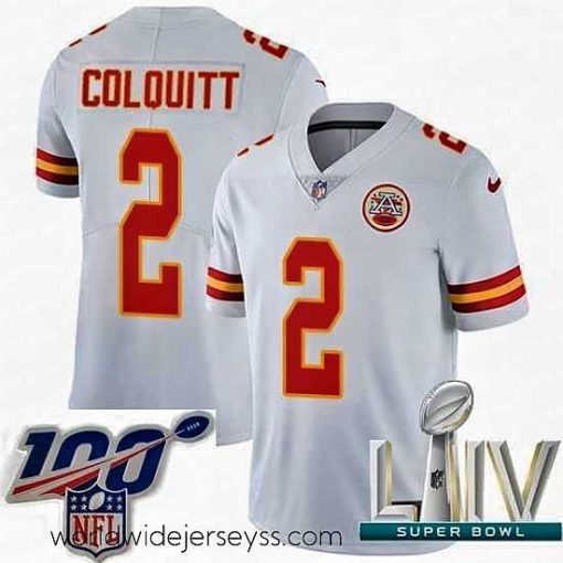 Exceptionally fashioned 2020 Super Bowl LIV Nike Kansas City Chiefs #2 Dustin Colquitt White Vapor Untouchable Limited Player NFL Jersey