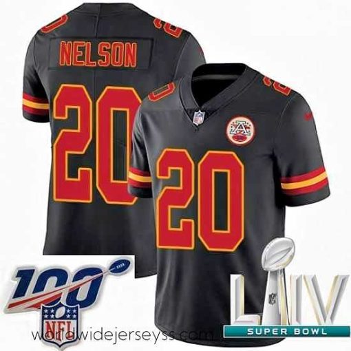 Finely crafted 2020 Super Bowl LIV Nike Kansas City Chiefs #20 Steven Nelson Limited Black Rush Vapor Untouchable NFL Jersey