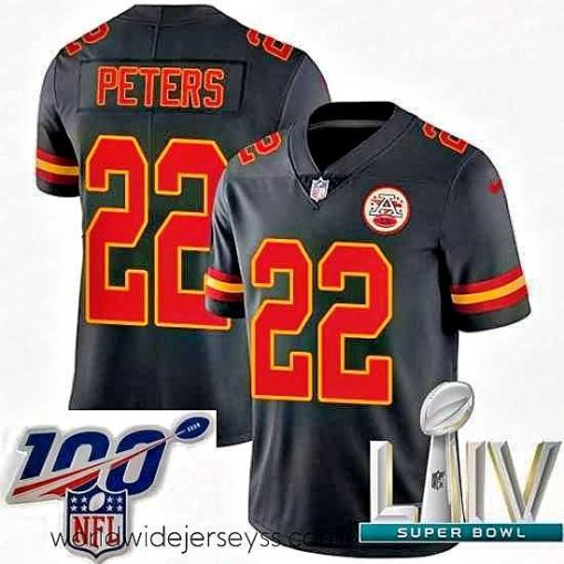 Marvelously styled 2020 Super Bowl LIV Nike Kansas City Chiefs #22 Marcus Peters Limited Black Rush Vapor Untouchable NFL Jersey