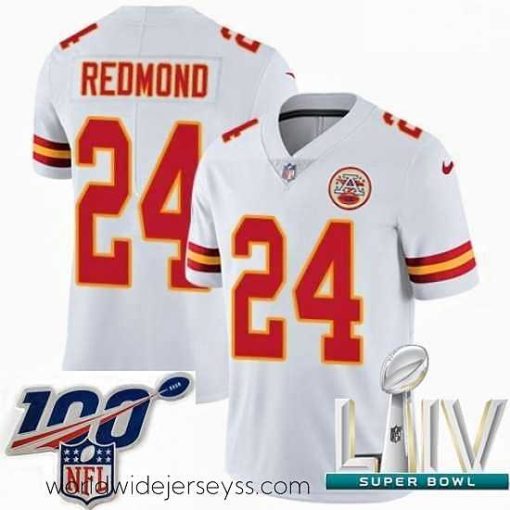 Exceptionally fashioned 2020 Super Bowl LIV Nike Kansas City Chiefs #24 Will Redmond White Vapor Untouchable Limited Player NFL Jersey