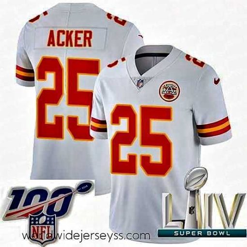 Superbly made 2020 Super Bowl LIV Nike Kansas City Chiefs #25 Kenneth Acker White Vapor Untouchable Limited Player NFL Jersey
