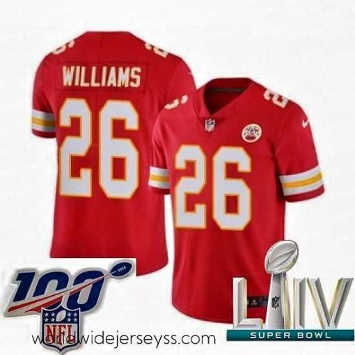 Exquisitely designed 2020 Super Bowl LIV Nike Kansas City Chiefs #26 Damien Williams Red Team Color Vapor Untouchable Limited Player NFL Jersey
