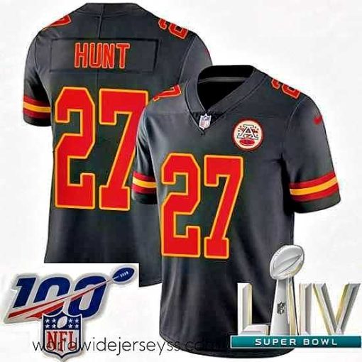 Finely crafted 2020 Super Bowl LIV Nike Kansas City Chiefs #27 Kareem Hunt Limited Black Rush Vapor Untouchable NFL Jersey