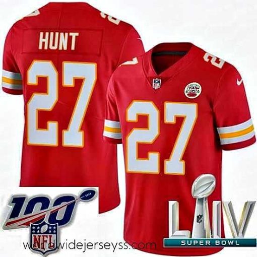 Exceptionally fashioned 2020 Super Bowl LIV Nike Kansas City Chiefs #27 Kareem Hunt Red Team Color Vapor Untouchable Limited Player NFL Jersey