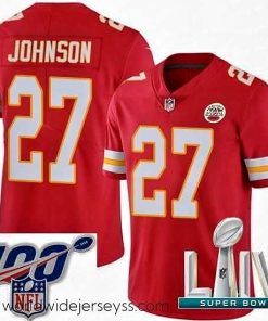 Superbly made 2020 Super Bowl LIV Nike Kansas City Chiefs #27 Larry Johnson Red Team Color Vapor Untouchable Limited Player NFL Jersey