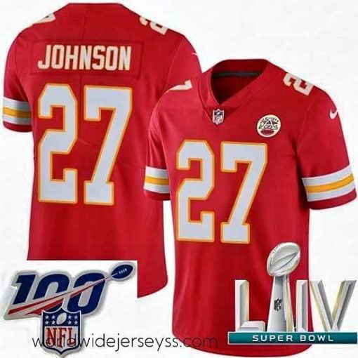 Superbly made 2020 Super Bowl LIV Nike Kansas City Chiefs #27 Larry Johnson Red Team Color Vapor Untouchable Limited Player NFL Jersey