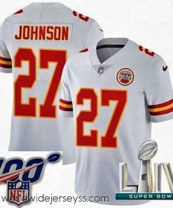 Exquisitely designed 2020 Super Bowl LIV Nike Kansas City Chiefs #27 Larry Johnson White Vapor Untouchable Limited Player NFL Jersey