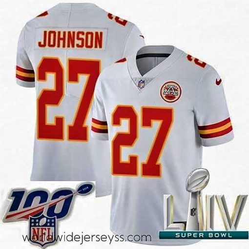 Exquisitely designed 2020 Super Bowl LIV Nike Kansas City Chiefs #27 Larry Johnson White Vapor Untouchable Limited Player NFL Jersey