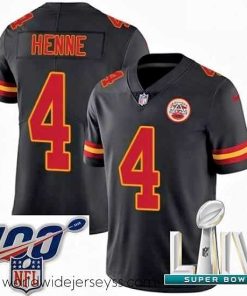 Exquisitely designed 2020 Super Bowl LIV Nike Kansas City Chiefs #4 Chad Henne Limited Black Rush Vapor Untouchable NFL Jersey