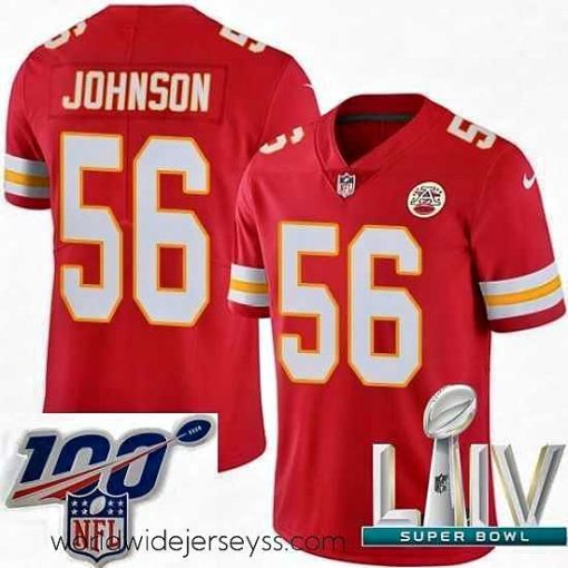 Exquisitely designed 2020 Super Bowl LIV Nike Kansas City Chiefs #56 Derrick Johnson Red Team Color Vapor Untouchable Limited Player NFL Jersey