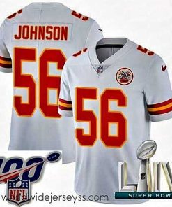 Exceptionally fashioned 2020 Super Bowl LIV Nike Kansas City Chiefs #56 Derrick Johnson White Vapor Untouchable Limited Player NFL Jersey