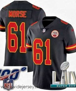 Exceptionally fashioned 2020 Super Bowl LIV Nike Kansas City Chiefs #61 Mitch Morse Limited Black Rush Vapor Untouchable NFL Jersey