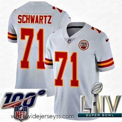 Exceptionally fashioned 2020 Super Bowl LIV Nike Kansas City Chiefs #71 Mitchell Schwartz White Vapor Untouchable Limited Player NFL Jersey