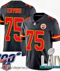 Marvelously styled 2020 Super Bowl LIV Nike Kansas City Chiefs #75 Cameron Erving Limited Black Rush Vapor Untouchable NFL Jersey