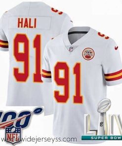 Exquisitely designed 2020 Super Bowl LIV Nike Kansas City Chiefs #91 Tamba Hali White Vapor Untouchable Limited Player NFL Jersey