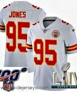 Exceptionally fashioned 2020 Super Bowl LIV Nike Kansas City Chiefs #95 Chris Jones White Vapor Untouchable Limited Player NFL Jersey