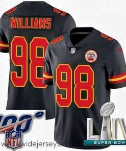 Marvelously styled 2020 Super Bowl LIV Nike Kansas City Chiefs #98 Xavier Williams Limited Black Rush Vapor Untouchable NFL Jersey