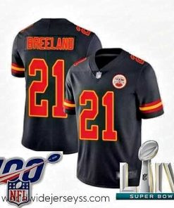 Exceptionally fashioned 2020 Super Bowl LIV Kansas City Chiefs #21 Bashaud Breeland Limited Black Rush Vapor Untouchable Football Jersey
