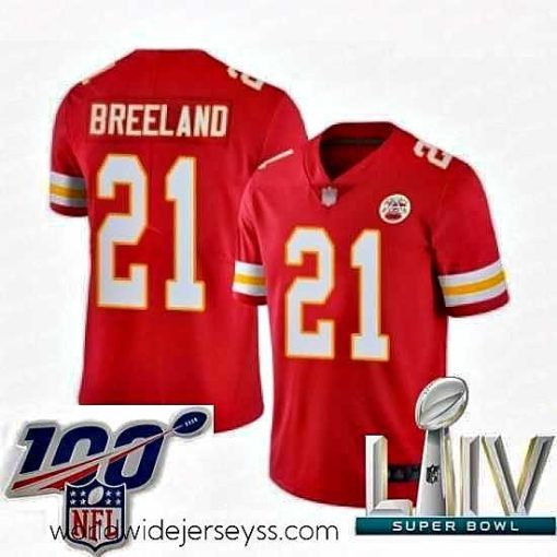 Marvelously styled 2020 Super Bowl LIV Kansas City Chiefs #21 Bashaud Breeland Red Team Color Vapor Untouchable Limited Player Football Jersey