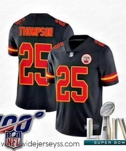 Exceptionally fashioned 2020 Super Bowl LIV Kansas City Chiefs #25 Darwin Thompson Limited Black Rush Vapor Untouchable Football Jersey