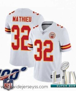 Exceptionally fashioned 2020 Super Bowl LIV Kansas City Chiefs #32 Tyrann Mathieu White Vapor Untouchable Limited Player Football Jersey
