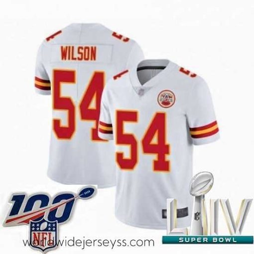 Marvelously styled 2020 Super Bowl LIV Kansas City Chiefs #54 Damien Wilson White Vapor Untouchable Limited Player Football Jersey
