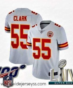 Marvelously styled 2020 Super Bowl LIV Kansas City Chiefs #55 Frank Clark White Vapor Untouchable Limited Player Football Jersey