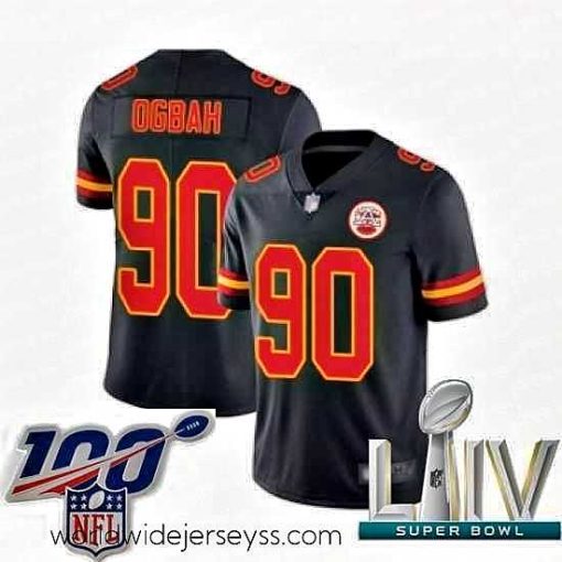 Finely crafted 2020 Super Bowl LIV Kansas City Chiefs #90 Emmanuel Ogbah Limited Black Rush Vapor Untouchable Football Jersey
