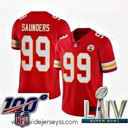 Exceptionally fashioned 2020 Super Bowl LIV Kansas City Chiefs #99 Khalen Saunders Red Team Color Vapor Untouchable Limited Player Football Jersey