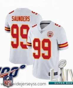 Marvelously styled 2020 Super Bowl LIV Kansas City Chiefs #99 Khalen Saunders White Vapor Untouchable Limited Player Football Jersey