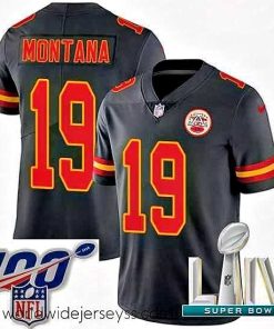 Finely crafted 2020 Super Bowl LIV Nike Kansas City Chiefs #19 Joe Montana Limited Black Rush Vapor Untouchable NFL Jersey