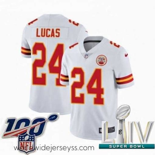 Exceptionally fashioned 2020 Super Bowl LIV Nike Kansas City Chiefs #24 Jordan Lucas White Vapor Untouchable Limited Player NFL Jersey