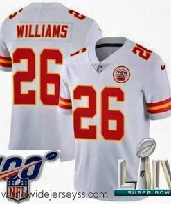 Superbly made 2020 Super Bowl LIV Nike Kansas City Chiefs #26 Damien Williams White Vapor Untouchable Limited Player NFL Jersey