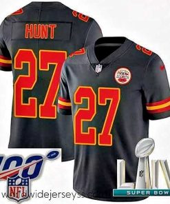Superbly made 2020 Super Bowl LIV Nike Kansas City Chiefs #27 Kareem Hunt Limited Black Rush Vapor Untouchable NFL Jersey