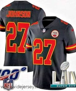 Exquisitely designed 2020 Super Bowl LIV Nike Kansas City Chiefs #27 Larry Johnson Limited Black Rush Vapor Untouchable NFL Jersey