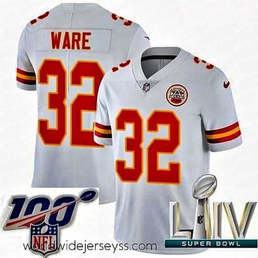 Superbly made 2020 Super Bowl LIV Nike Kansas City Chiefs #32 Spencer Ware White Vapor Untouchable Limited Player NFL Jersey