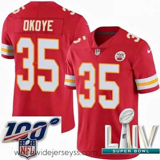 Exquisitely designed 2020 Super Bowl LIV Nike Kansas City Chiefs #35 Christian Okoye Red Team Color Vapor Untouchable Limited Player NFL Jersey