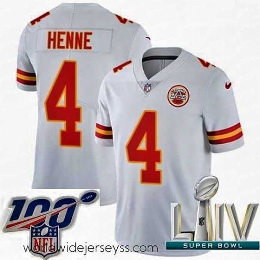 Superbly made 2020 Super Bowl LIV Nike Kansas City Chiefs #4 Chad Henne White Vapor Untouchable Limited Player NFL Jersey