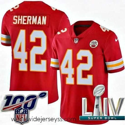 Superbly made 2020 Super Bowl LIV Nike Kansas City Chiefs #42 Anthony Sherman Red Team Color Vapor Untouchable Limited Player NFL Jersey