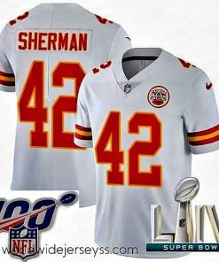 Exceptionally fashioned 2020 Super Bowl LIV Nike Kansas City Chiefs #42 Anthony Sherman White Vapor Untouchable Limited Player NFL Jersey